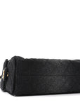 Washed Denim Quilted Mini CHNL 25 Handbag Black