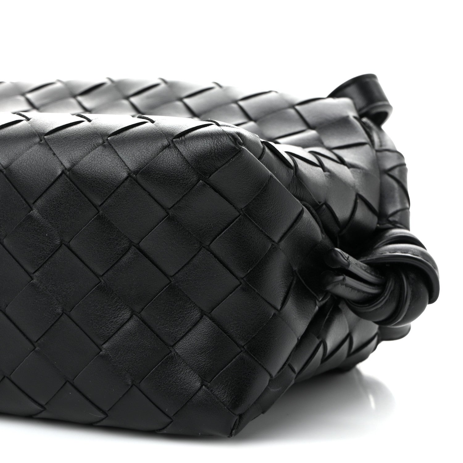 Calfskin Intrecciato Small Loop Top Handle Black