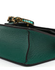 Dollar Calfskin Crystal Mini Dionysus Top Handle Bag Emerald