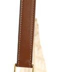 Canvas Calfskin Ava Triomphe Shoulder Bag White
