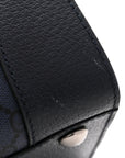 GG Supreme Monogram Textured Dollar Calfskin Large Ophidia Tote Bag Black Blue