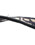 Oblique Embroidered Saddle Bag Blue