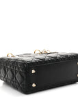 Lambskin Cannage Small Lucky Badges My Lady D1OR Black
