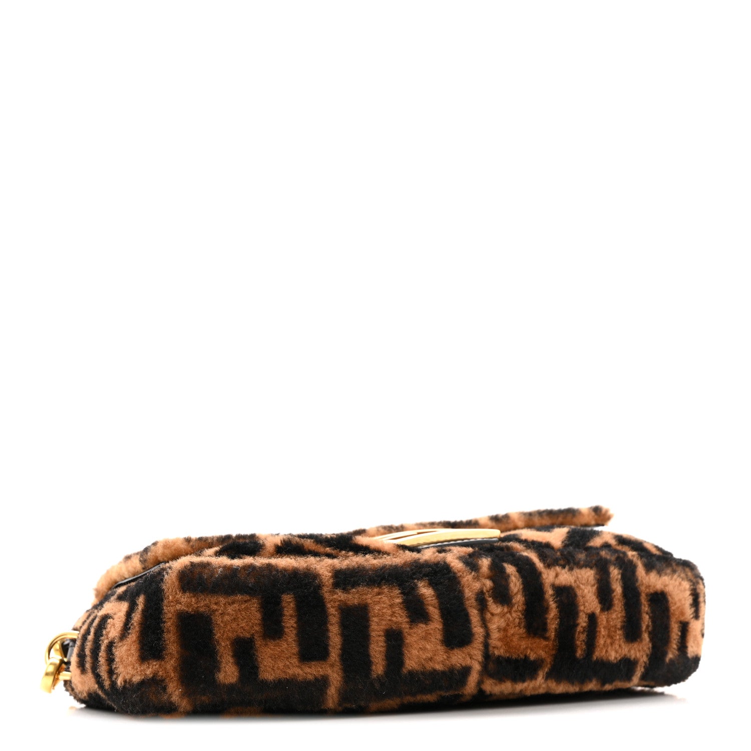 Shearling Vitello Dolce Macro FF 1974 Baguette Tobacco Black