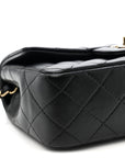 Lambskin Quilted Mini Rectangular Flap Black