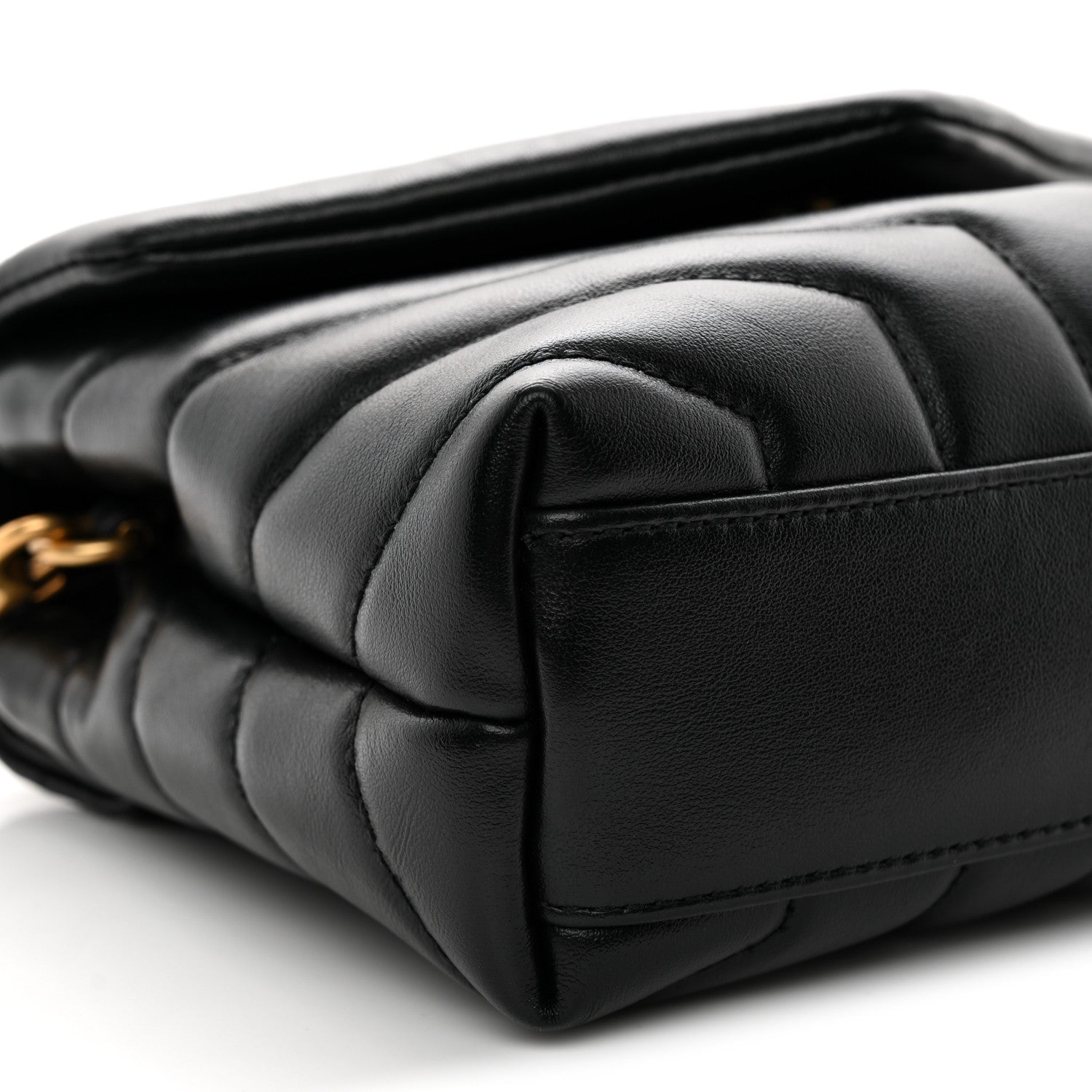 Calfskin Y Quilted Monogram Toy Loulou Crossbody Bag Black