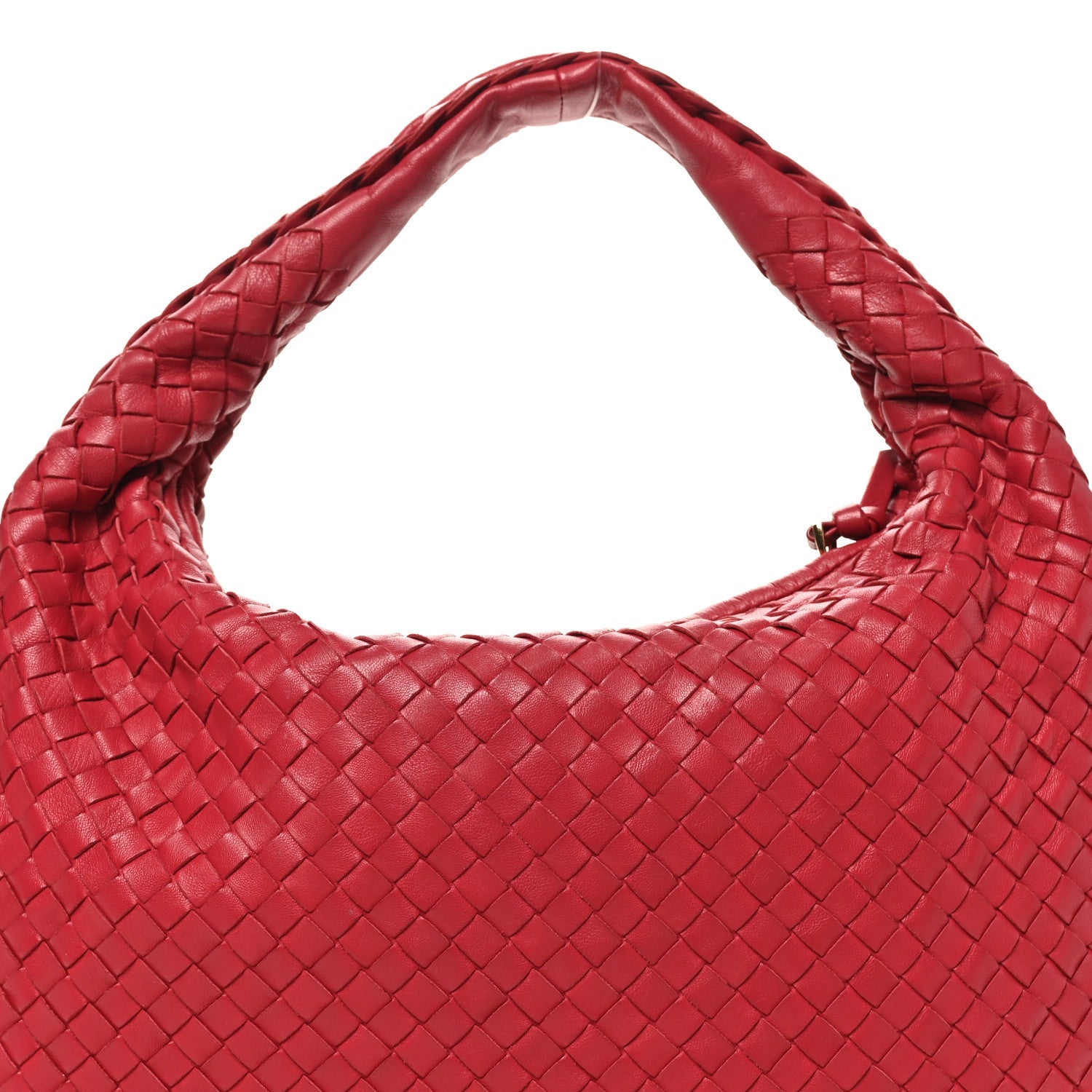 Nappa Intrecciato Small Veneta Hobo Cassis