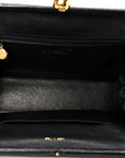 Caviar Quilted Kisslock Shoulder Bag Black