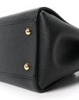Soft Grain Calfskin Small Buckle Tote Black