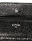 Caviar Quilted Wallet on Chain WOC Black
