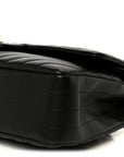 Lambskin Chevron Quilted Medium Double Flap Black