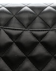 Lambskin Quilted Jumbo Double Flap Black