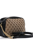 Monogram Matelasse Diagonal Small GG Marmont Chain Shoulder Bag Beige Black