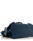 Grained Calfskin Neo Classic Silver Hardware Mini City Petrol Blue