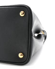 Saffiano Cuir Medium Double Bag Black Fuoco