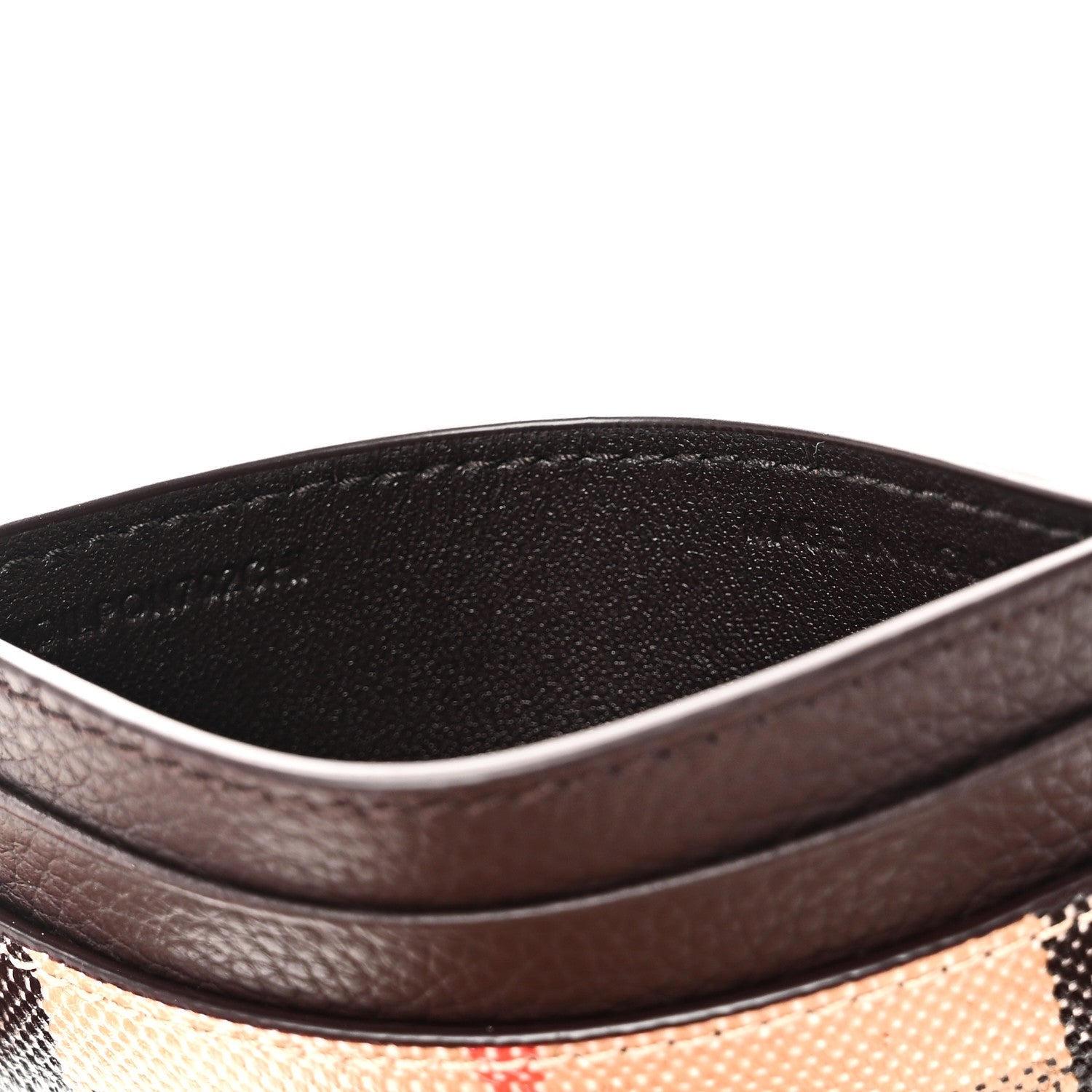Grained Calfskin Jacquard Woven Vintage Check Highlands Card Case Sand