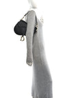 Grained Calfskin Saddle Bag Black