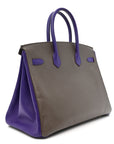 Epsom Bi-Color Horseshoe Birkin 35 Etain Crocus