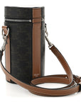 Triomphe Canvas Vertical Cylinder Bag Tan