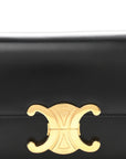 Shiny Calfskin Triomphe Shoulder Bag Black