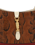 Snakeskin Calfskin Small Jackie 1961 Hobo Brown Multicolor