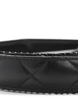 Mesh Shiny Lambskin Pouch Hobo Black