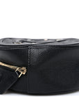 Caviar Quilted Round Filigree Crossbody Black