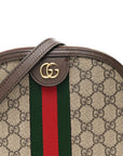 GG Supreme Monogram Textured Dollar Calfskin Web Small Ophidia Dome Shoulder Bag Beige Ebony New Acero