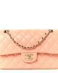 Lambskin Quilted Small Double Flap Light Orange