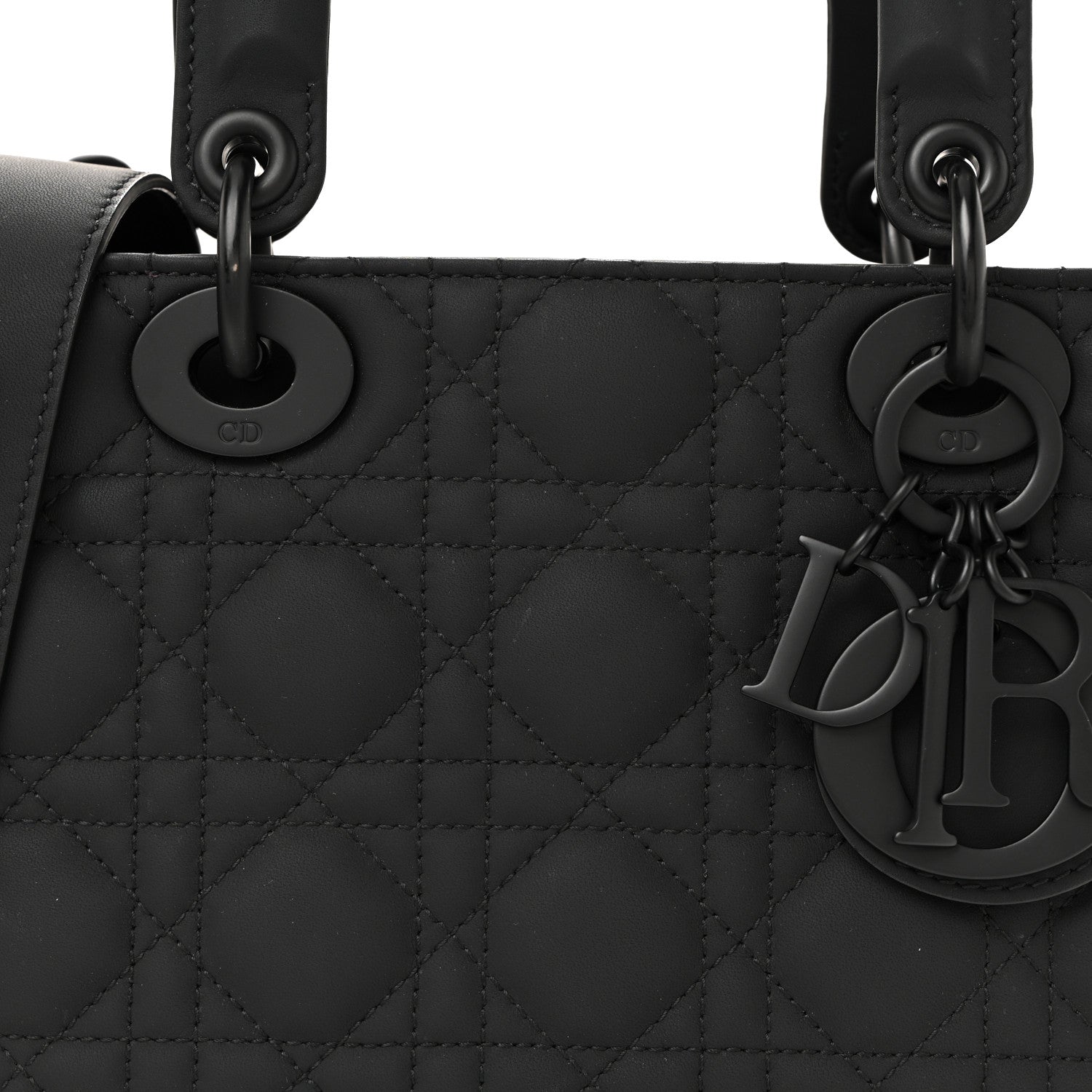 Ultra Matte Calfskin Cannage Small My ABCD1OR Lady D1OR Black