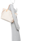 Damier Azur Neo Neverfull MM Rose Ballerine