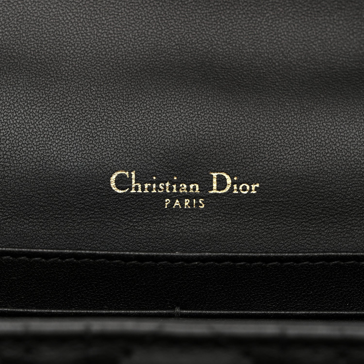 Lambskin Cannage Chain My D1OR Daily Chain Pouch Black