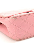 Caviar Quilted Medium Double Flap Light Pink
