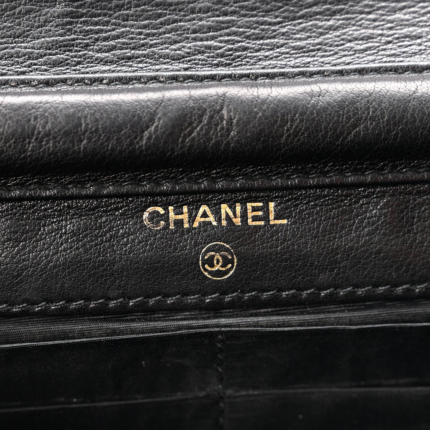 Lambskin Timeless CC Wallet On Chain WOC Black