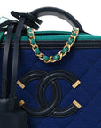 Jersey Quilted Small CC Filigree Vanity Case Blue Green