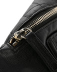 Caviar Quilted Filigree Waist Bag Black