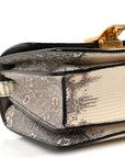 Lizard Small Classic Box Flap Bag Natural