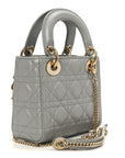 Lambskin Cannage Mini Lady D1OR Gray Opaline