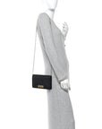 Calfskin J'AD1OR Wallet on Chain Pouch Black