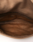 Wool Pony Hair Flower Applique Baguette Brown
