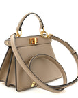 Shiny Nappa Petite Peekaboo I SEE U Satchel Tortora