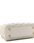 Lambskin Gathered Mini Lady D1OR White