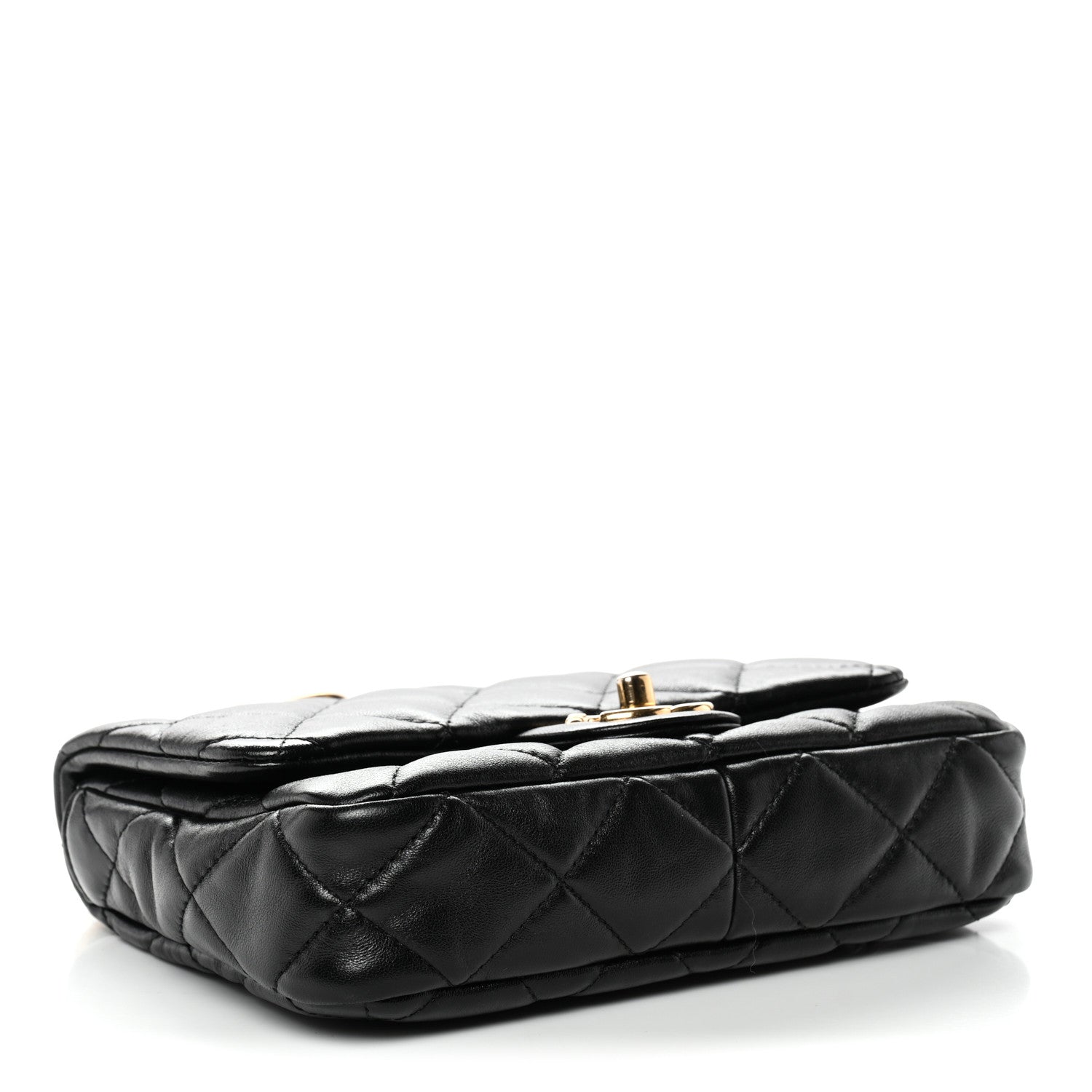 Lambskin Quilted Small Funky Town Flap Black