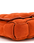 Suede Maxi Intrecciato Padded Chain Cassette Crossbody Bag Maple