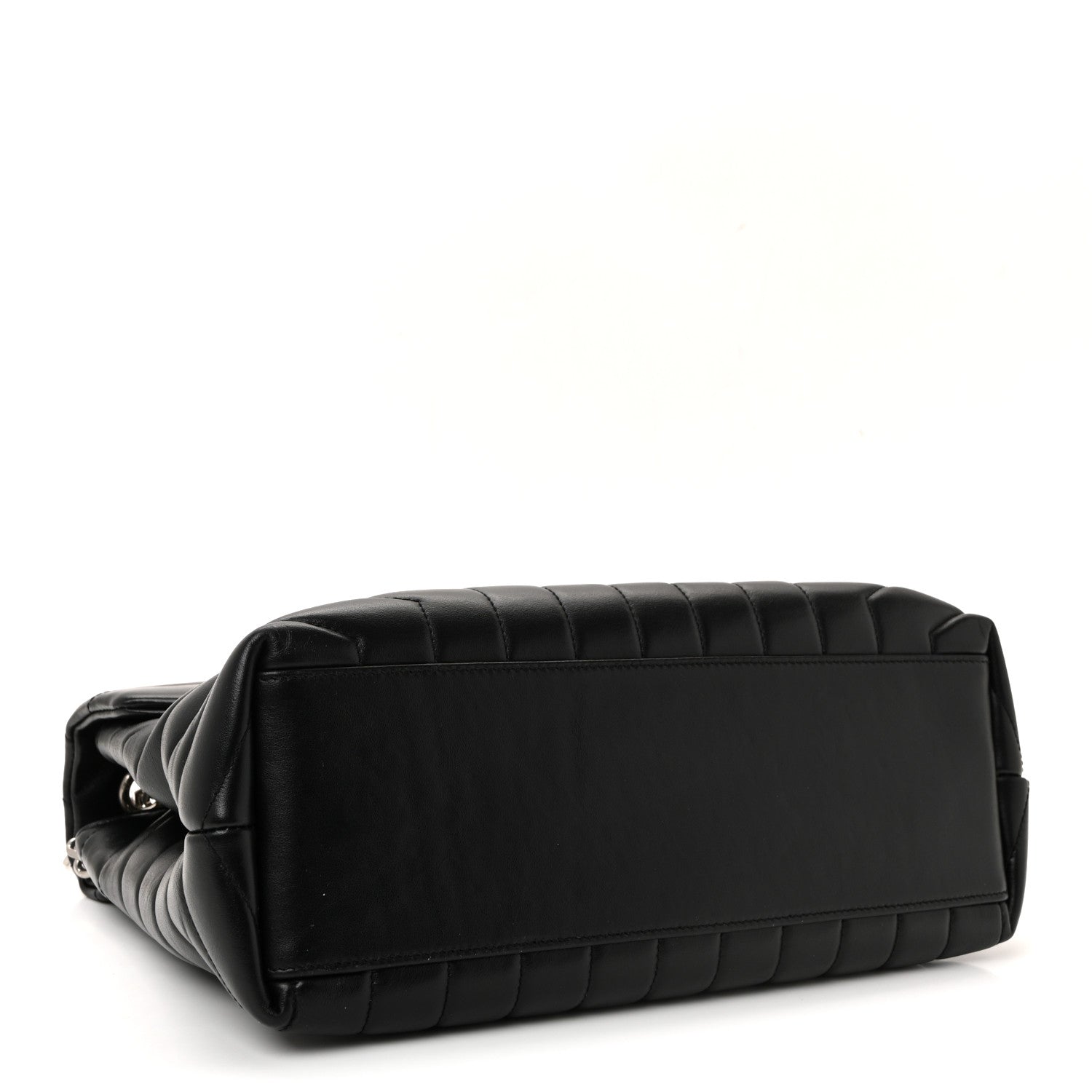 Calfskin Y Quilted Monogram Medium Loulou Chain Satchel Black