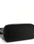 Calfskin Y Quilted Monogram Medium Loulou Chain Satchel Black