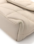 Lambskin Quilted Toy Loulou Puffer Monogram Chain Satchel Crema Soft