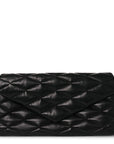 Lambskin Quilted Sade Puffer Envelope Clutch Black