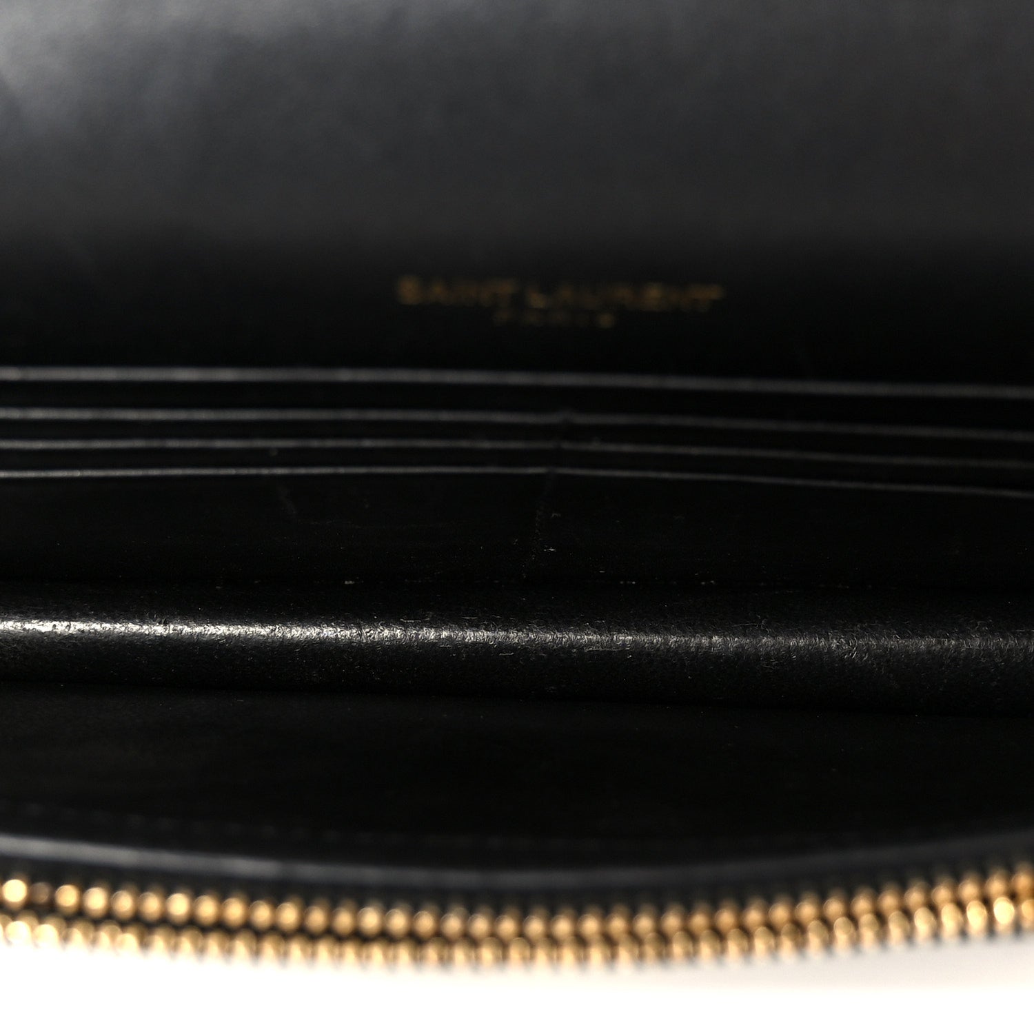 Smooth Calfskin Classic Monogram Kate Tassel Chain Wallet Black