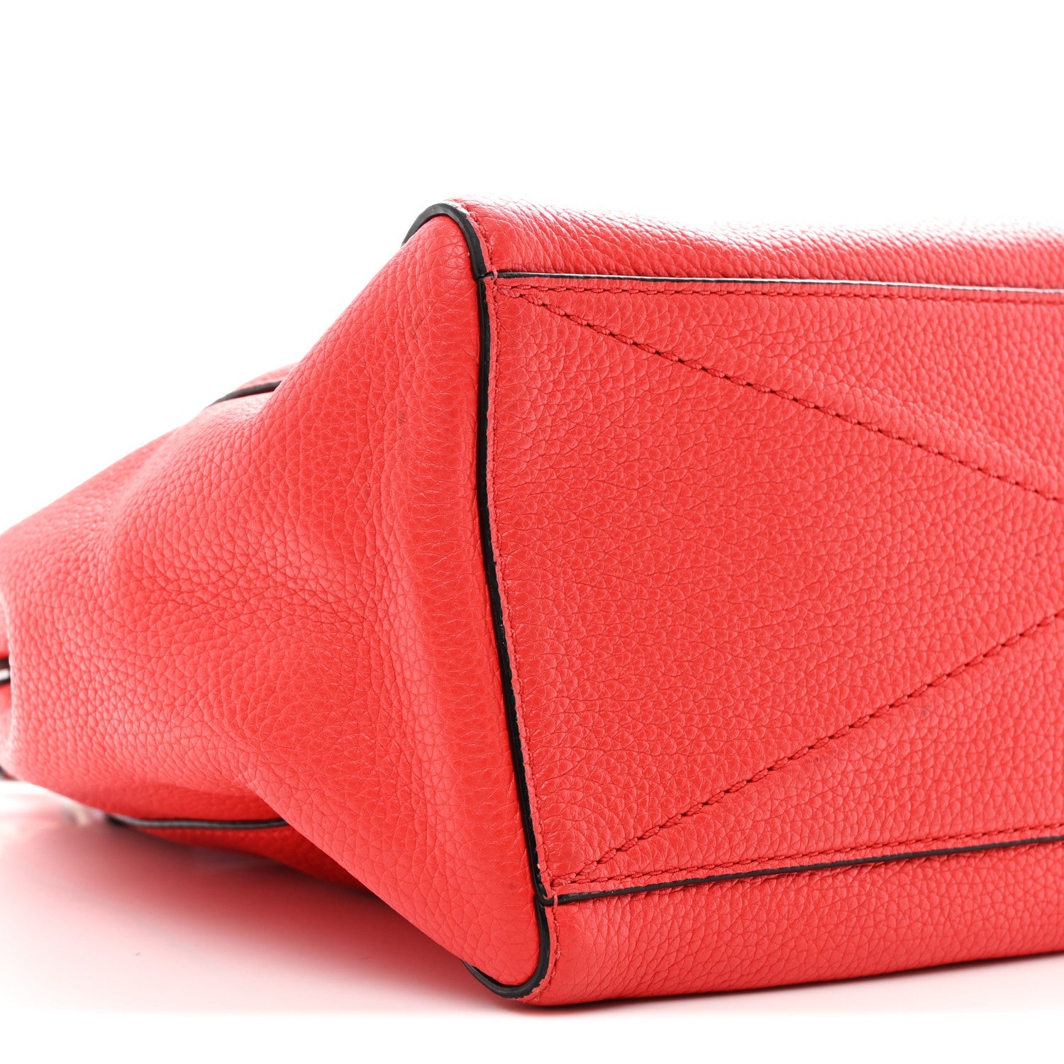 Pebbled Calfskin Gotham Bauletto Satchel Red